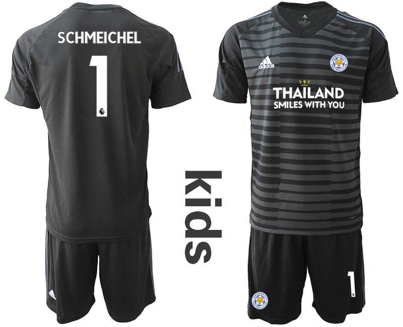 Youth 2020-2021 club Leicester City black goalkeeper #1 Soccer Jerseys->real madrid jersey->Soccer Club Jersey